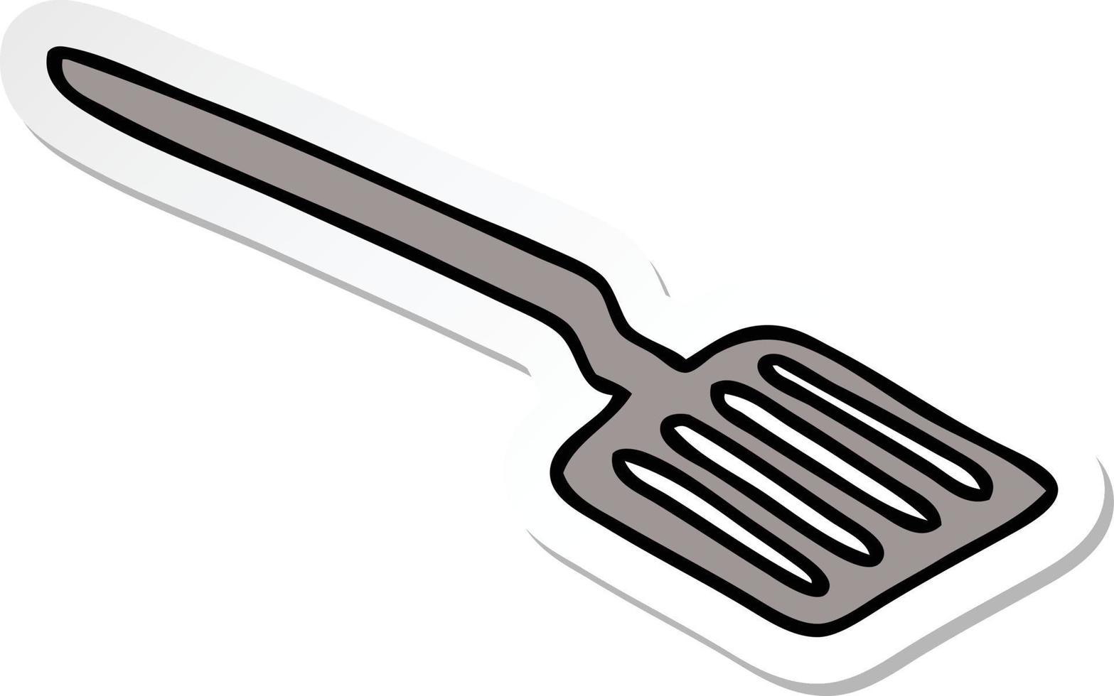 sticker of a quirky hand drawn cartoon spatula vector