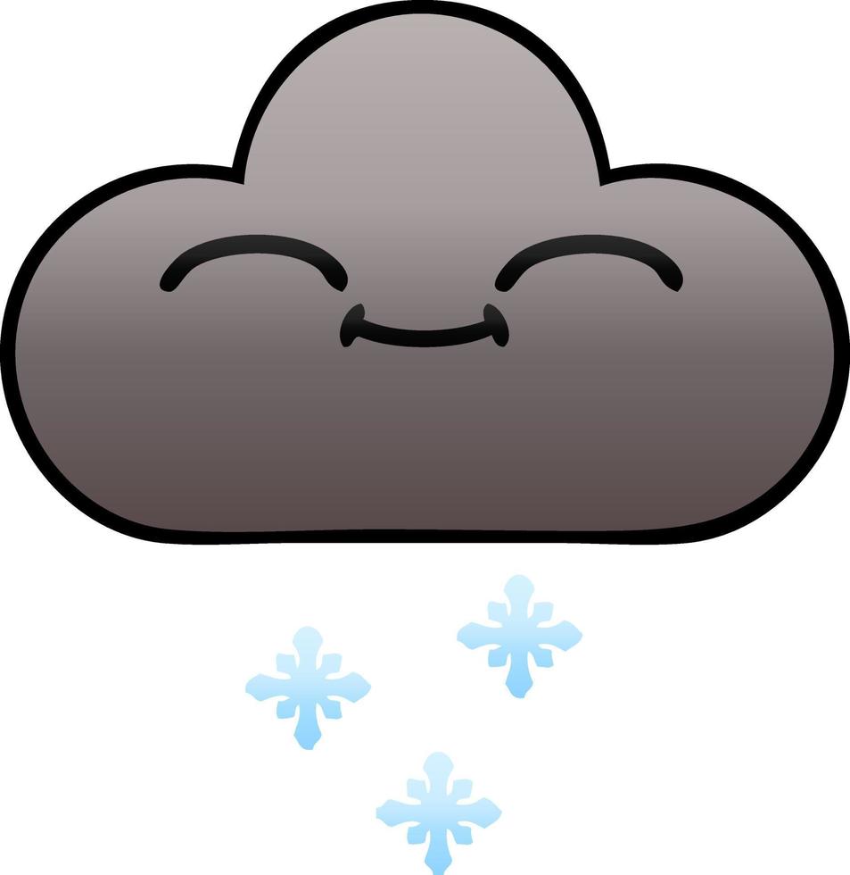 gradient shaded cartoon happy snow cloud vector