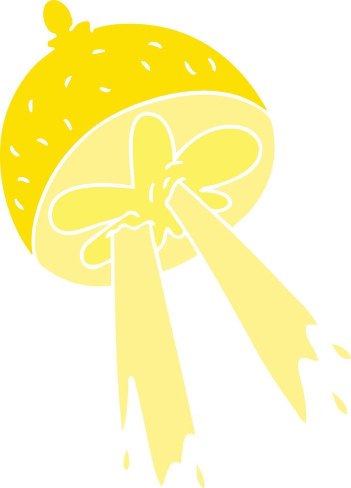 quirky hand drawn cartoon lemon vector