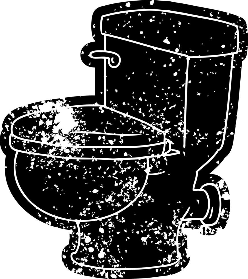 dibujo de icono grunge de un inodoro de baño vector