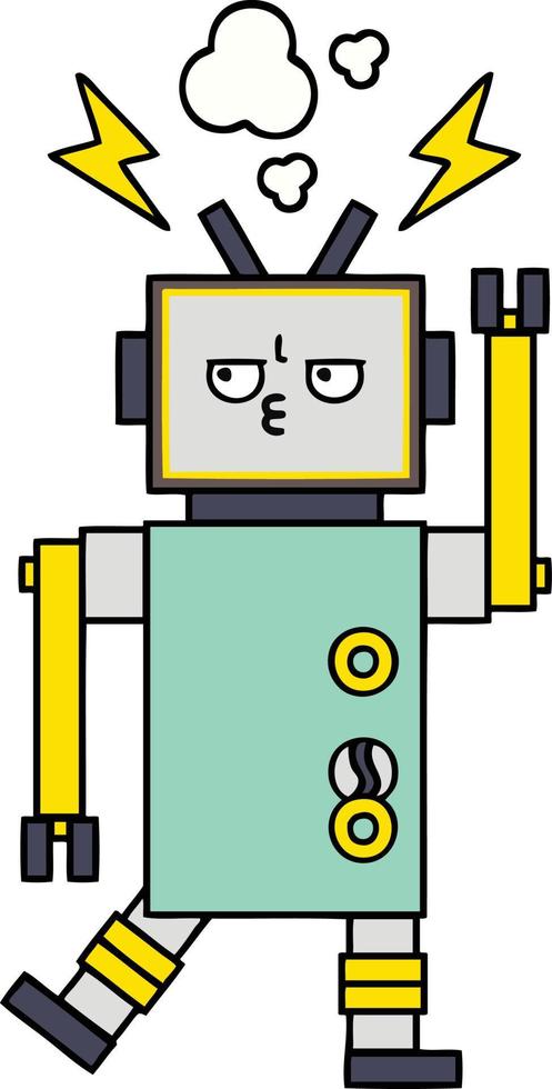 lindo robot de dibujos animados vector