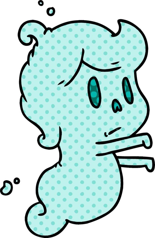 dibujos animados de un fantasma lindo kawaii vector