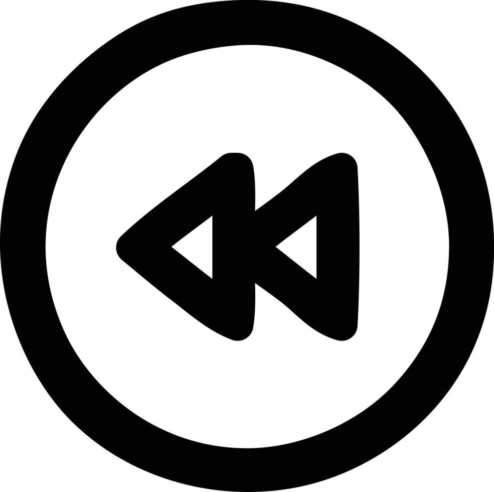 rewind button icon vector