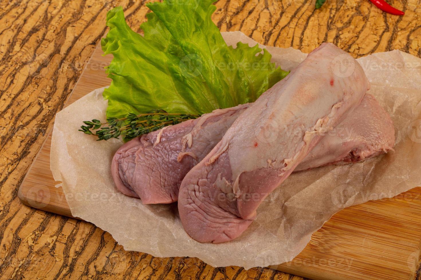 Raw pork tongue photo