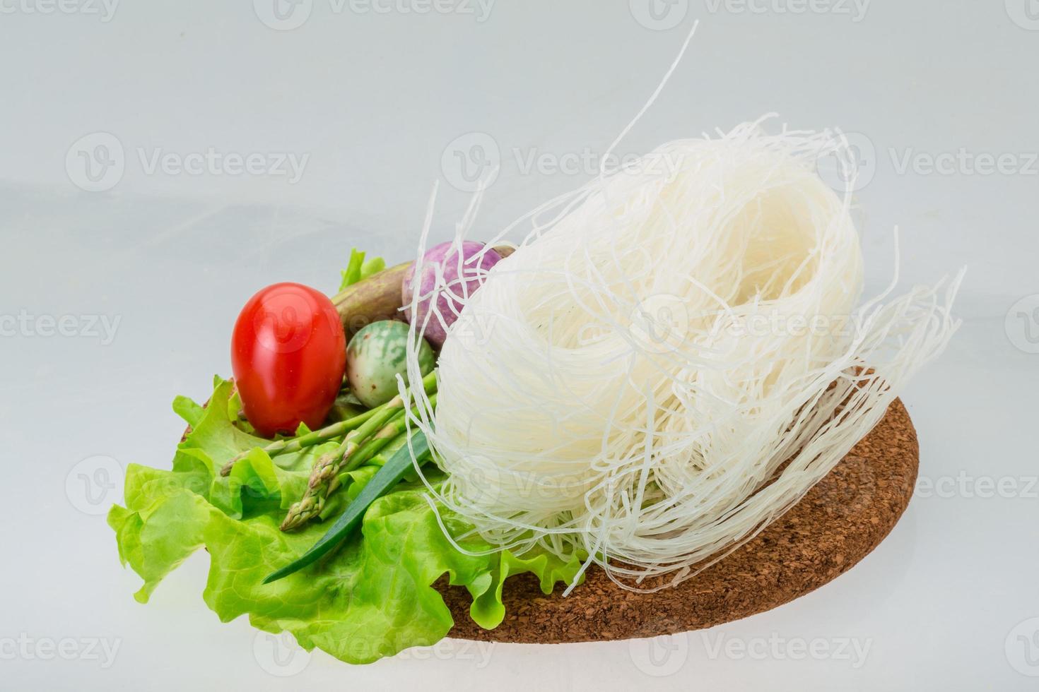 Raw rice noodles photo