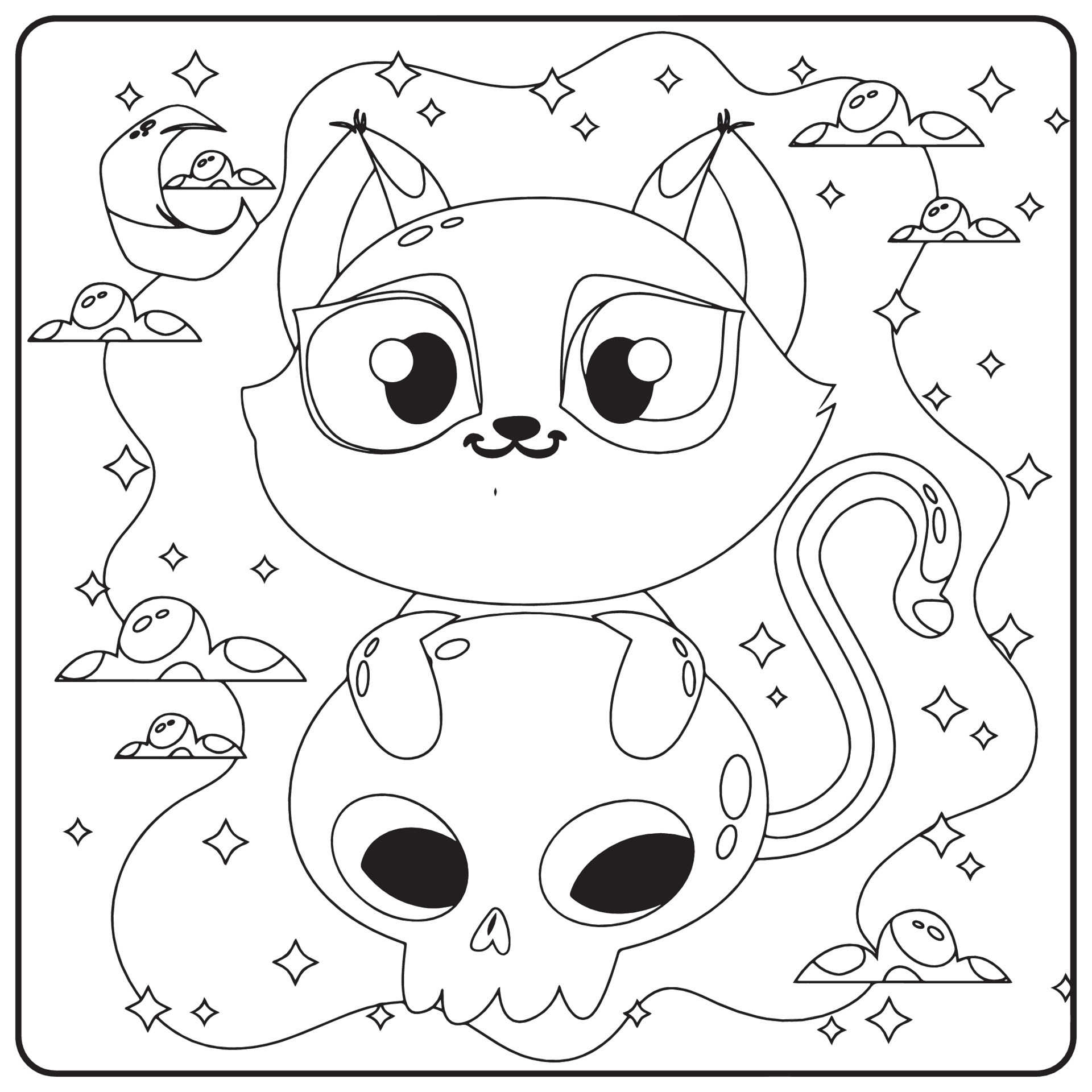Halloween Cat Coloring Pages For Kids 8446178 Vector Art at Vecteezy