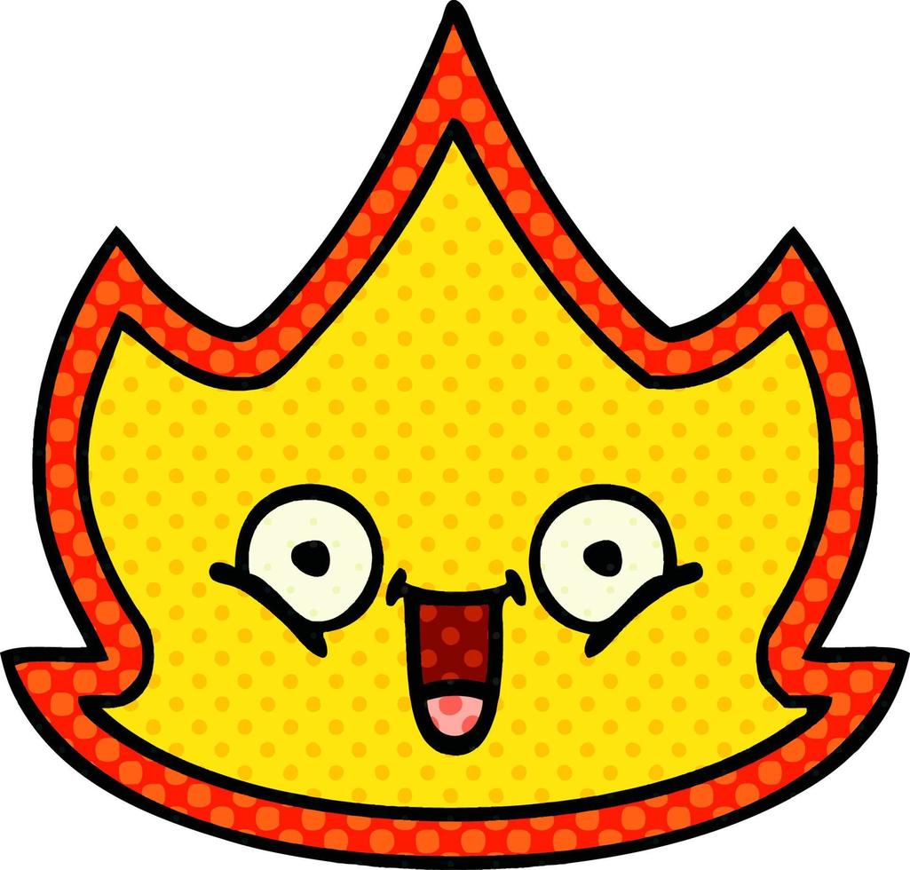 comic book style cartoon happy fire vector