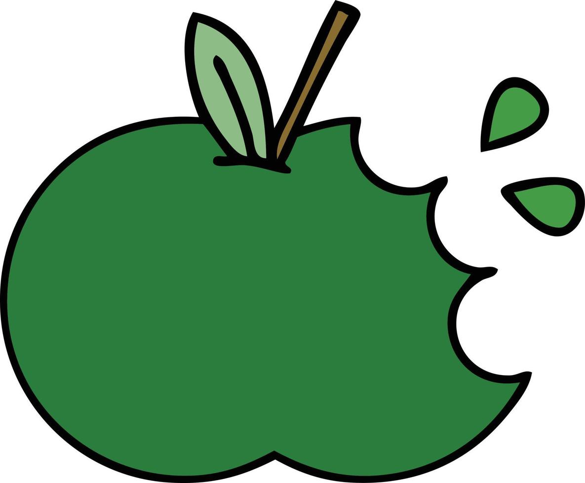 manzana jugosa de dibujos animados lindo vector