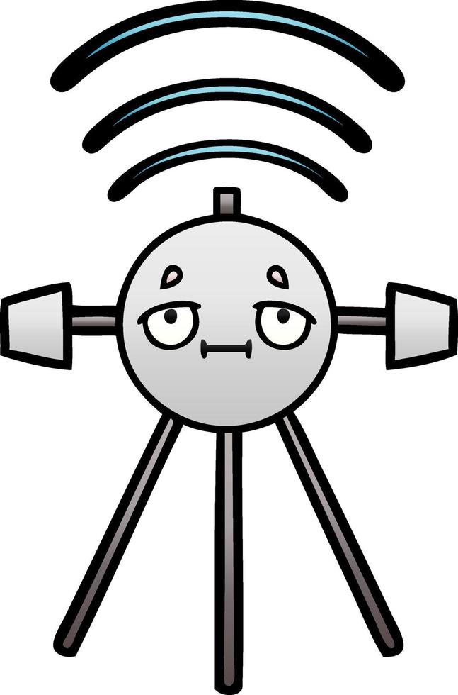 gradient shaded cartoon satellite vector
