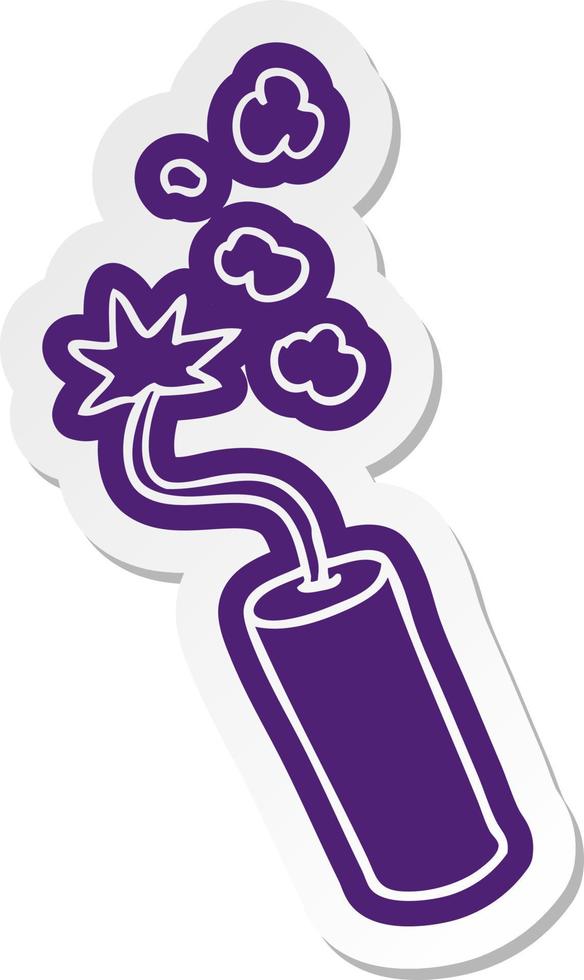 cartoon sticker of a lit dynamite stick vector