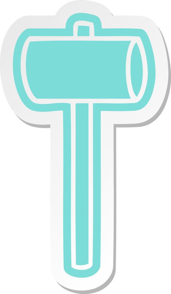 cartoon sticker of a mallet vector