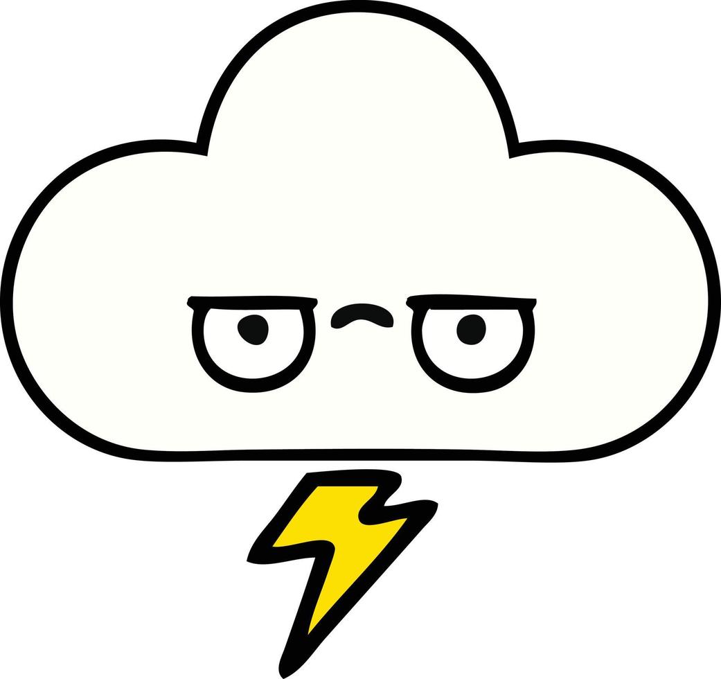 linda nube de tormenta de dibujos animados vector