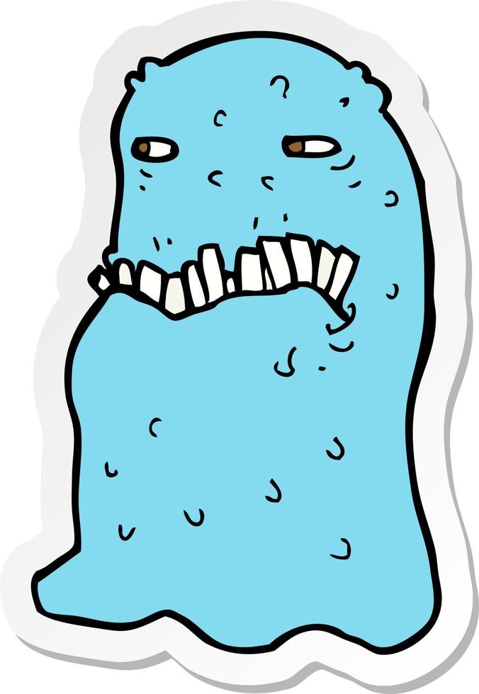 sticker of a cartoon gross ghost vector