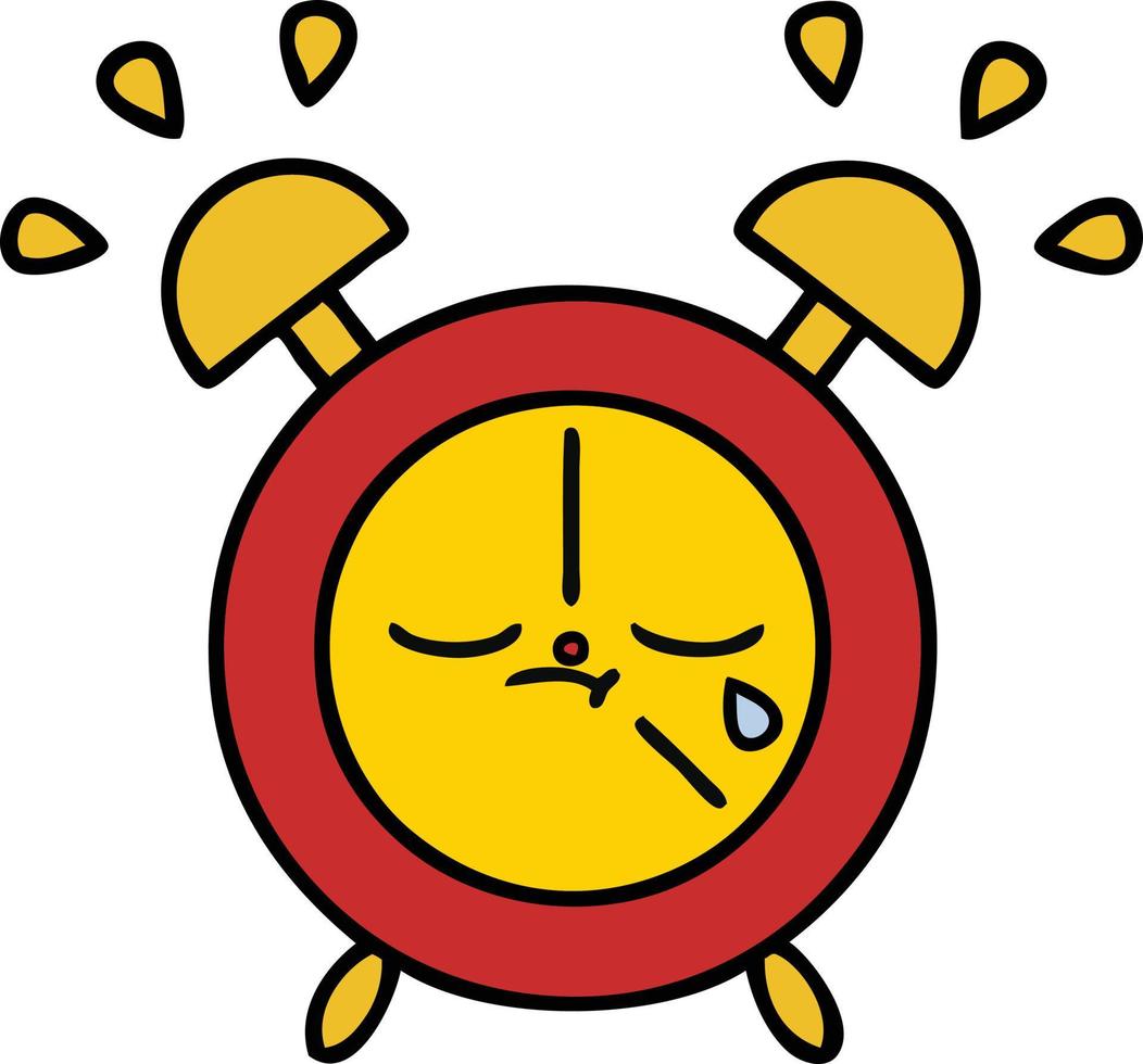 cute cartoon alarm clock vector