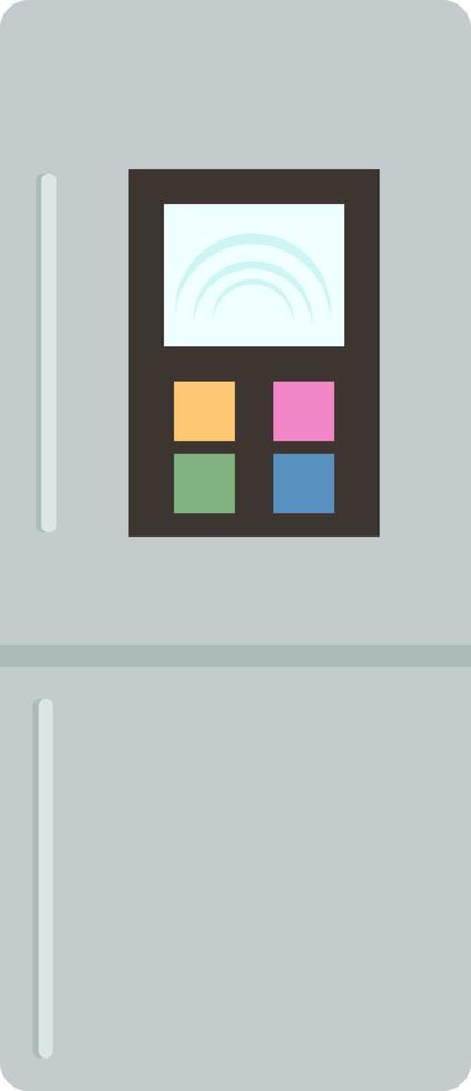 Refrigerator semi flat color vector object