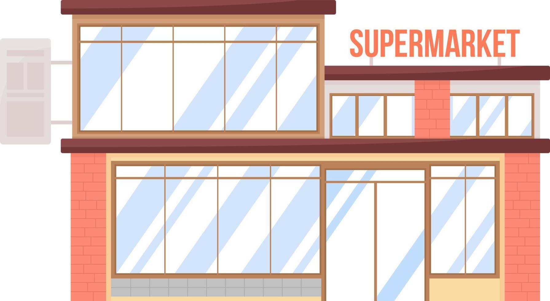 objeto vectorial de color semiplano de supermercado vector