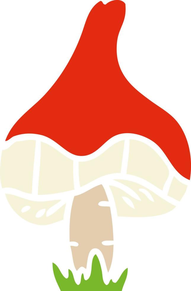 cartoon doodle of a single mushroom vector