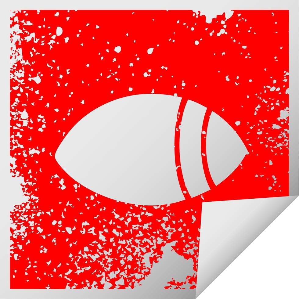 distressed square peeling sticker symbol eye looking to one side vector