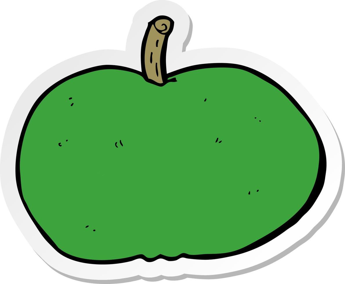 pegatina de una manzana feliz de dibujos animados vector