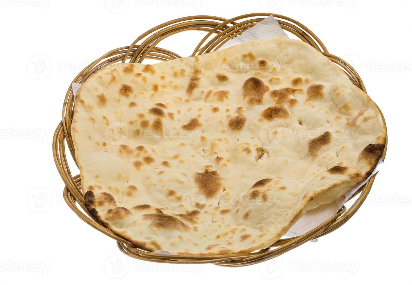 Plain Naan on white photo