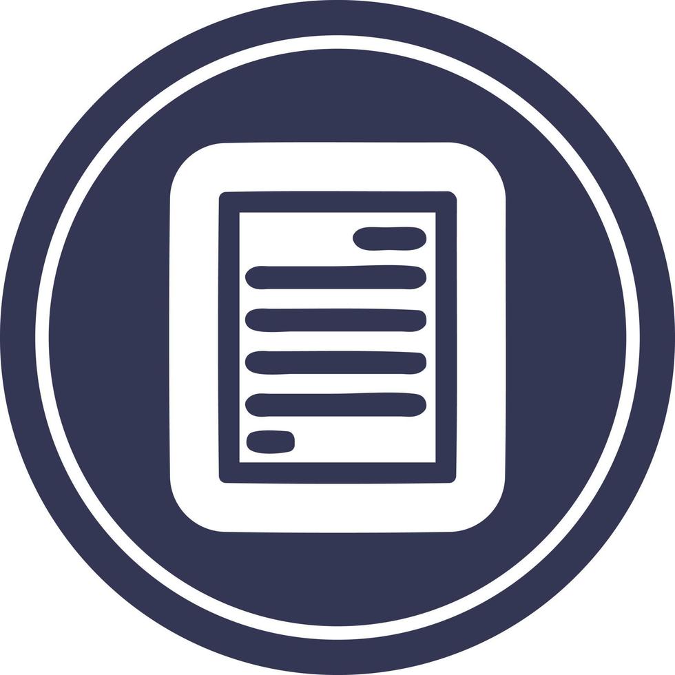 official document circular icon vector