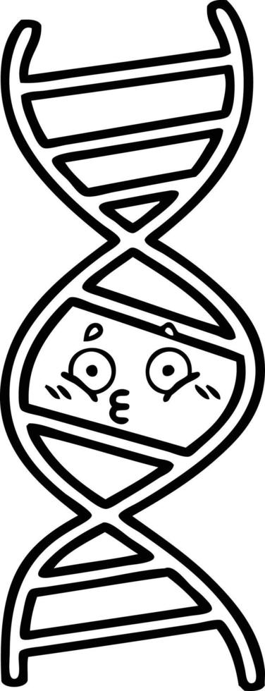 line drawing cartoon DNA strand vector
