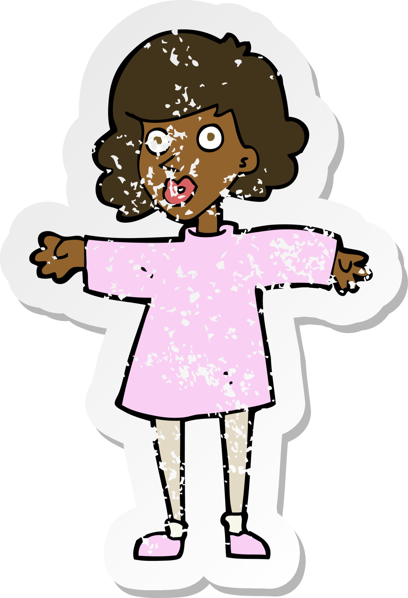 nervous girl clipart