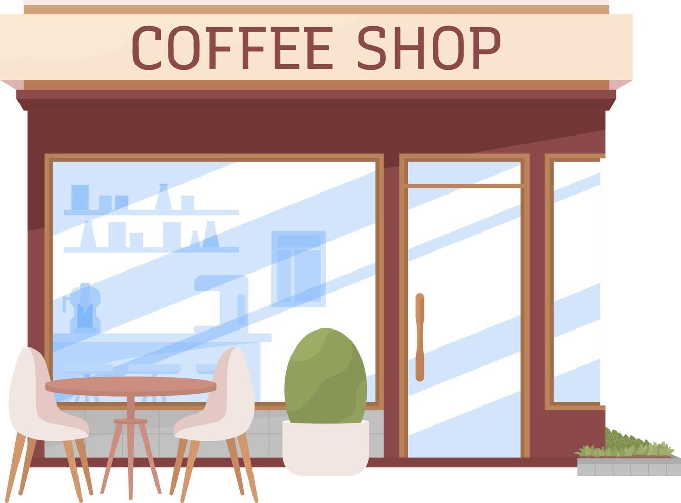 Coffee shop semi flat color vector object