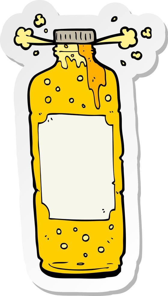 sticker of a cartoon fizzy pop vector