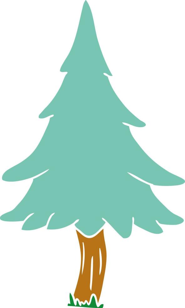 cartoon doodle of woodland pine trees vector