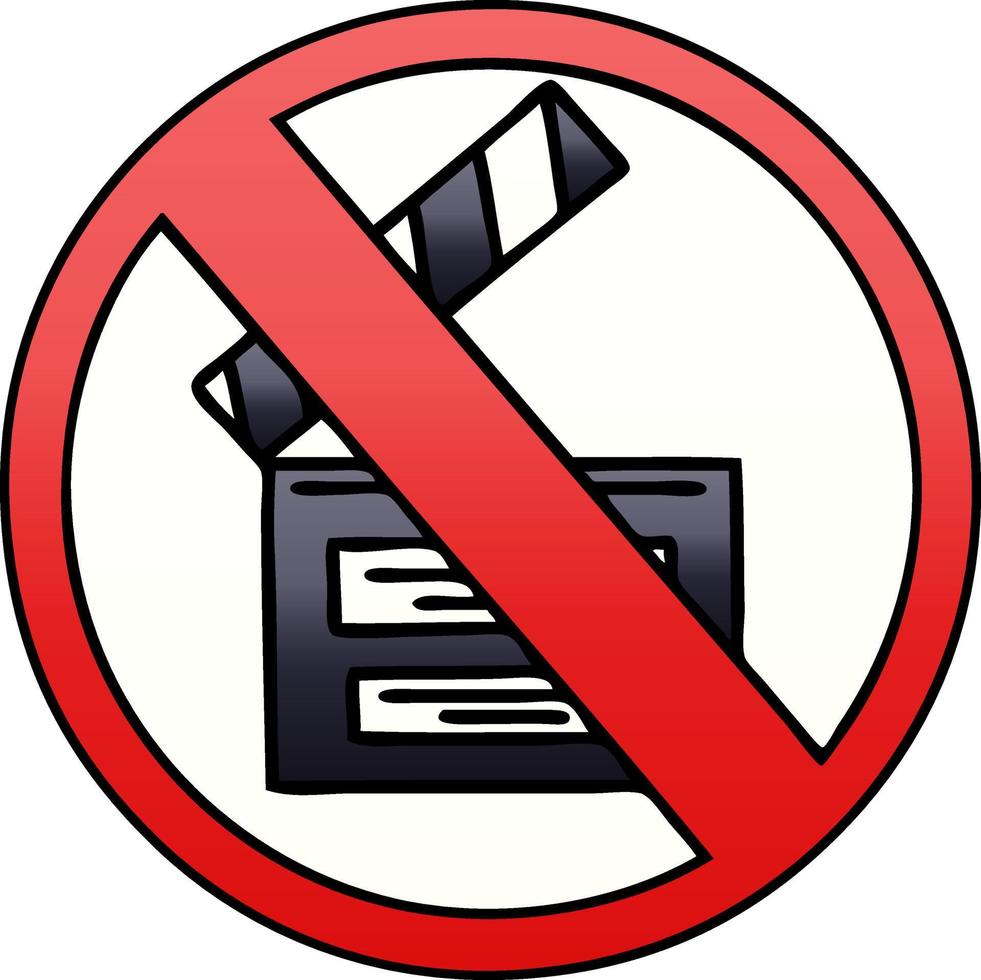 gradient shaded cartoon no directing sign vector