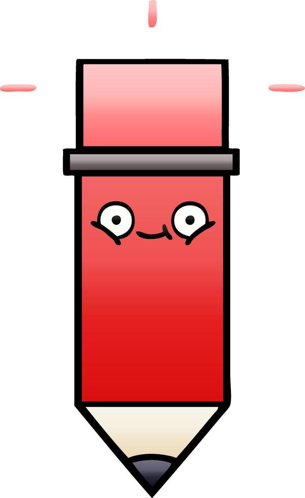 gradient shaded cartoon pencil vector