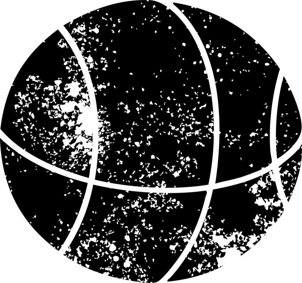 distressed symbol basket ball vector