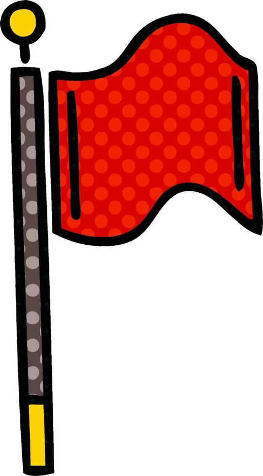 comic book style cartoon red flag vector