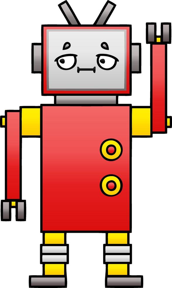 gradient shaded cartoon robot vector