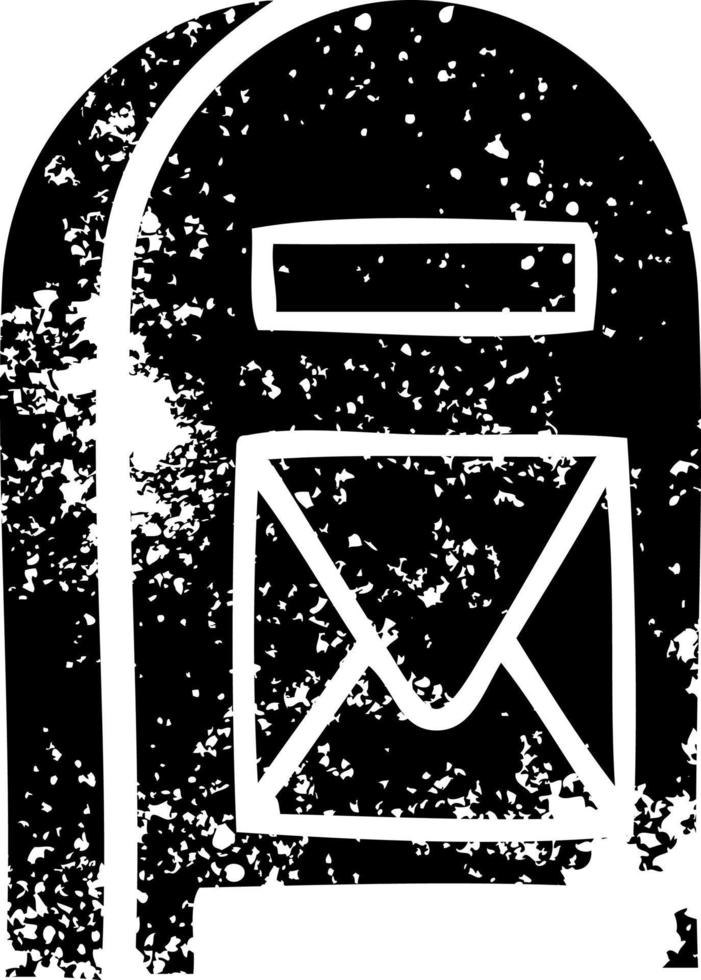 distressed symbol mail box vector