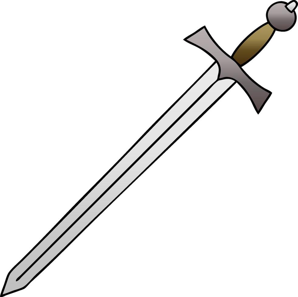 quirky gradient shaded cartoon sword vector