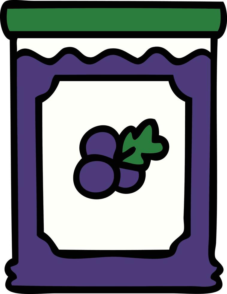 quirky hand drawn cartoon blueberry jam vector