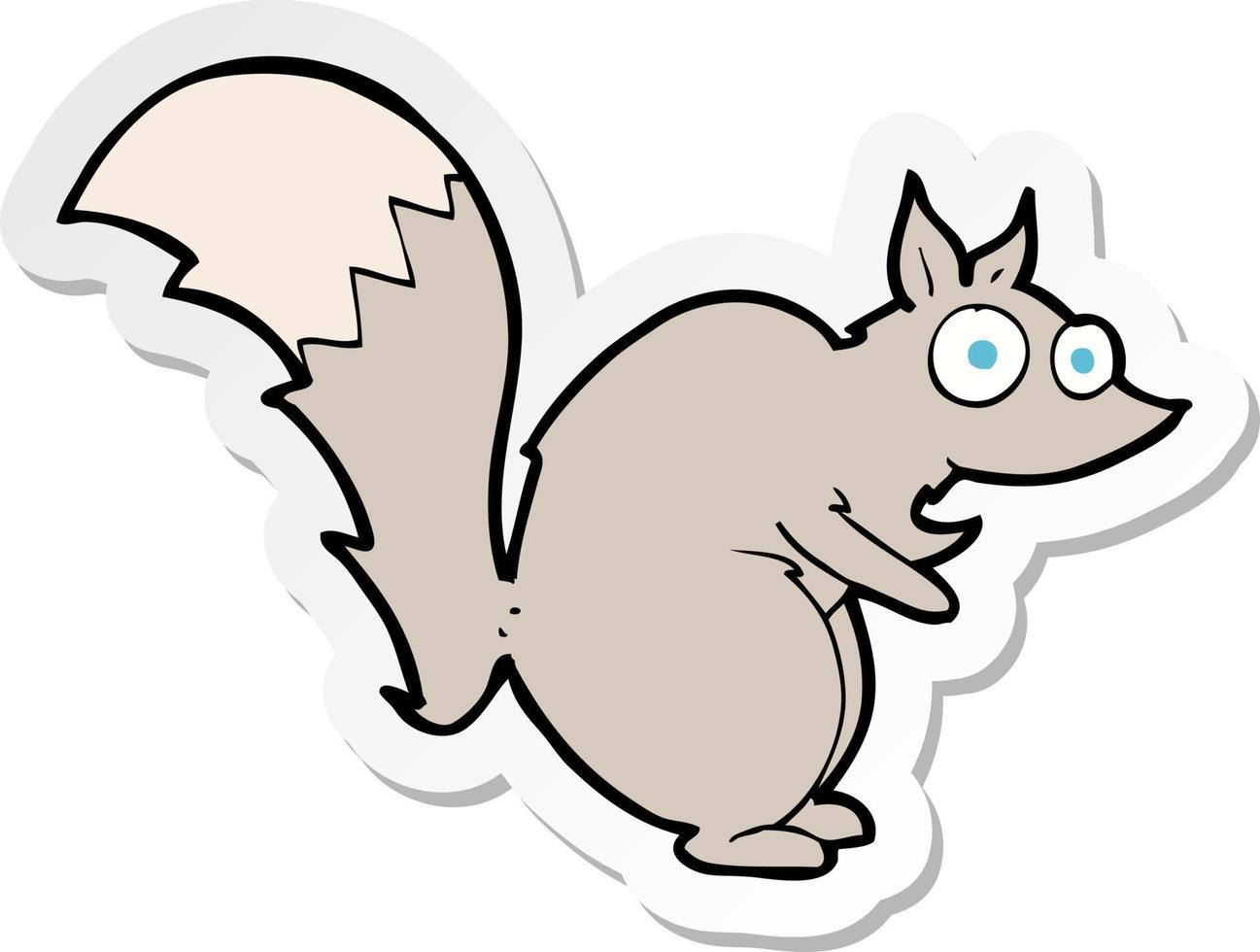 sticker of a funny startled squirrel cartoon vector