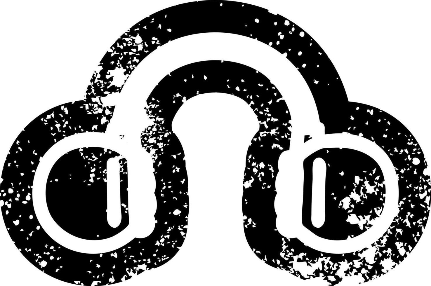 music headphones distressed icon vector