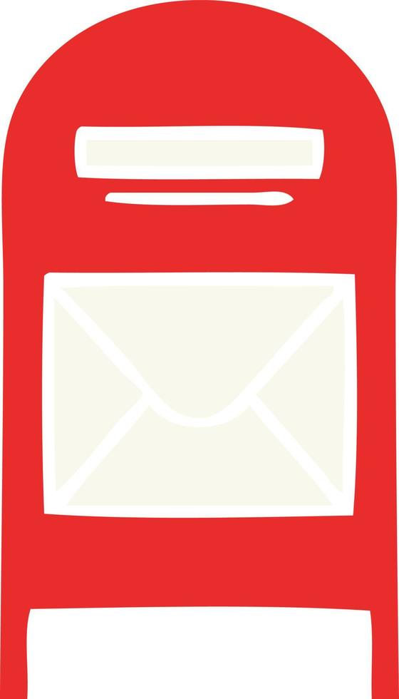 flat color retro cartoon mail box vector
