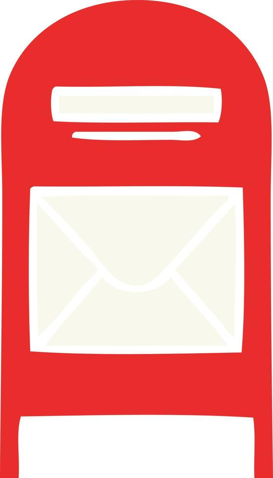 buzón de correo de dibujos animados retro de color plano vector