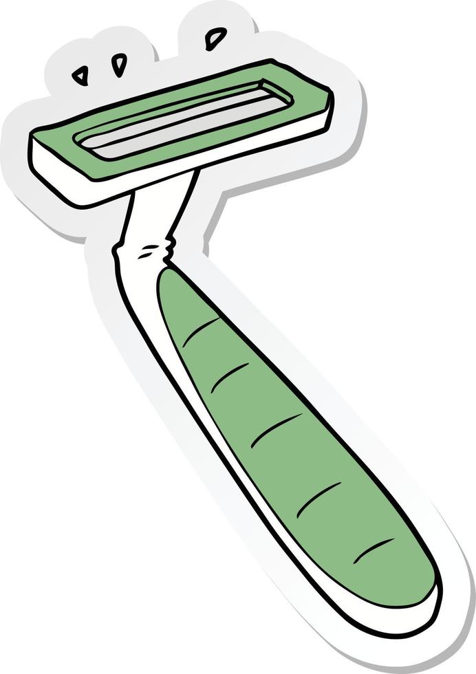 sticker of a cartoon disposable razor vector