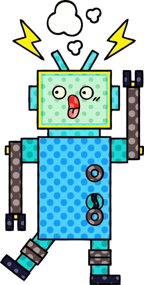 comic book style cartoon robot vector