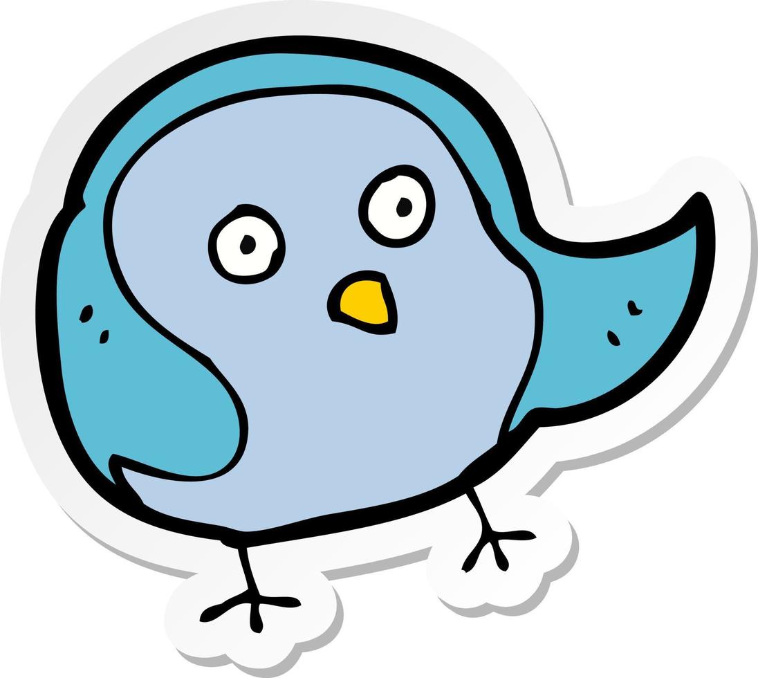 sticker of a cartoon bird vector