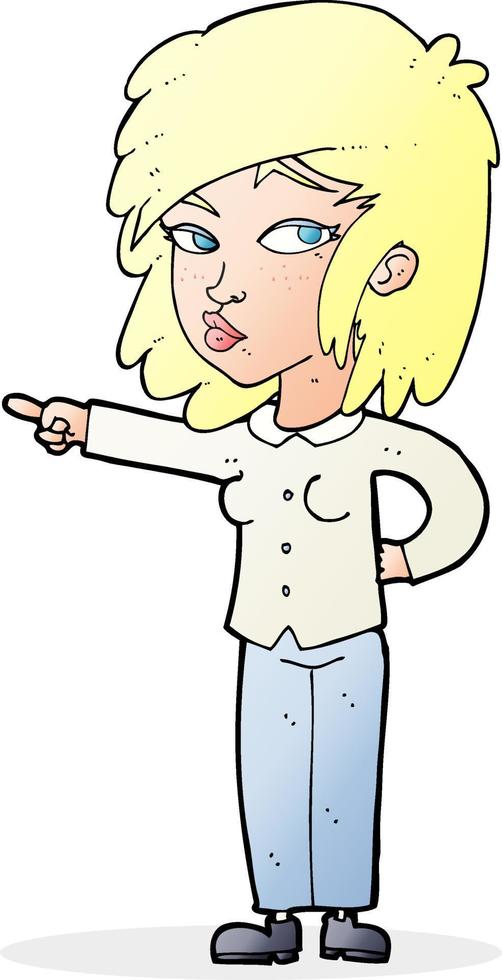 cartoon woman pointing vector