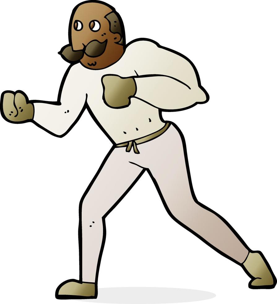 caricatura, retro, boxeador, hombre vector