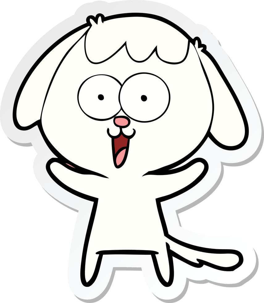 sticker of a cute cartoon dog vector