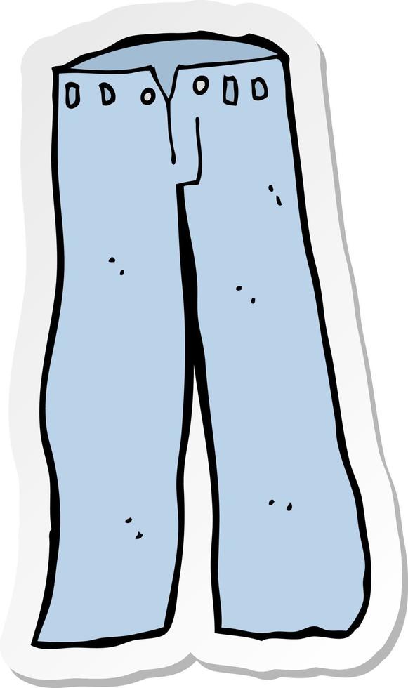 sticker of a cartoon jeans vector