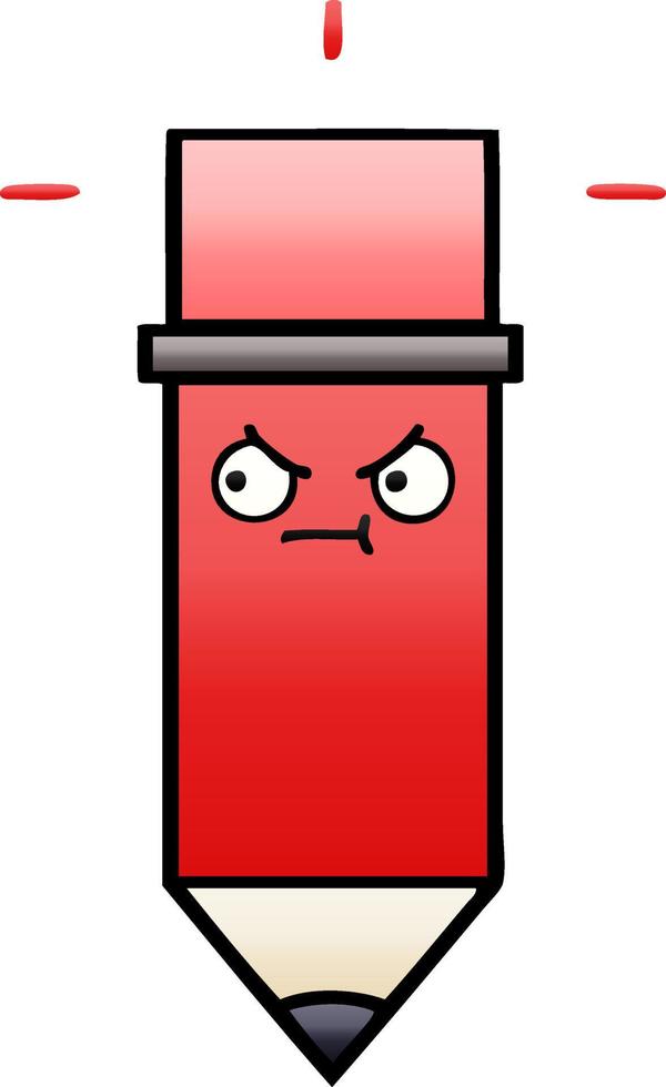gradient shaded cartoon pencil vector
